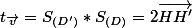 t_{\vec{v}}=S_{(D')}*S_{(D)}=2\vec{HH'}