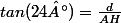 tan(24°)=\frac{d}{AH}