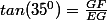 tan(35^0)=\frac{GF}{EG}