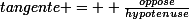 tangente = \small \frac{oppose}{hypotenuse}