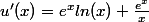 u'(x)=e^xln(x)+\frac{e^x}{x}