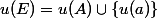 u(E)=u(A)\cup\{u(a)\}
