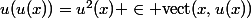 u(u(x))=u^2(x) \in \mathrm{vect}(x,u(x))