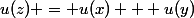 u(z) = u(x) + u(y)