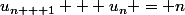 u_{n + 1} + u_n = n