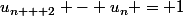 u_{n + 2} - u_n = 1