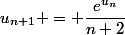u_{n+1} = \dfrac{e^{u_n}}{n+2}