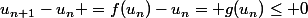 u_{n+1}-u_n =f(u_n)-u_n= g(u_n)\leq 0