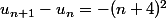 u_{n+1}-u_n=-(n+4)^2