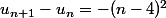 u_{n+1}-u_n=-(n-4)^2