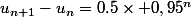 u_{n+1}-u_n=0.5\times 0,95^n