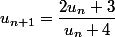 u_{n+1}=\dfrac{2u_n+3}{u_n+4}