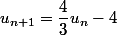 u_{n+1}=\dfrac{4}{3}u_n-4