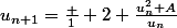 u_{n+1}=\frac 1 2 \frac{u_n^2+A}{u_n}