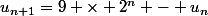 u_{n+1}=9 \times 2^n - u_{n}