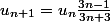 u_{n+1}=u_n\frac{3n-1}{3n+3}