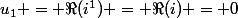 u_1 = \Re(i^1) = \Re(i) = 0