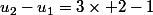 u_2-u_1=3\times 2-1