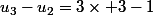 u_3-u_2=3\times 3-1