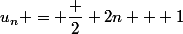 u_n = \dfrac 2 {2n + 1}