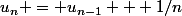 u_n = u_{n-1} + 1/n