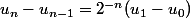 u_n-u_{n-1}=2^{-n}(u_1-u_0)