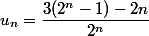 u_n=\dfrac{3(2^n-1)-2n}{2^n}