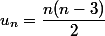 u_n=\dfrac{n(n-3)}{2}