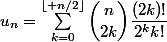u_n=\sum_{k=0}^{\lfloor n/2\rfloor}\dbinom{n}{2k}\dfrac{(2k)!}{2^kk!}