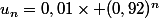 u_n=0,01\times (0,92)^n