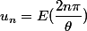 u_n=E(\dfrac{2n\pi}{\theta})