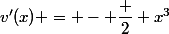 v'(x) = - \dfrac 2 {x^3}