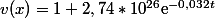 v(x)=1+2,74*10^{26}\text{e}^{-0,032t}
