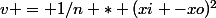 v = 1/n * (xi -xo)^2