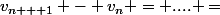 v_{n + 1} - v_n = .... =&nbsp;&nbsp;(-1)^{n + 1} (2n + 1)