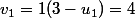 v_1=1(3-u_1)=4