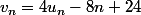 v_n=4u_n-8n+24