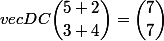 vec{DC}\ \dbinom{5+2}{3+4}=\dbinom{7}{7}