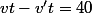 vt-v't=40
