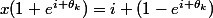 x(1+e^{i \theta_k})=i (1-e^{i \theta_k})