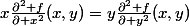 x\frac{\partial^{2} f}{\partial x^{2}}(x,y)=y\frac{\partial^{2} f}{\partial y^{2}}(x,y)