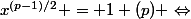 x^{(p-1)/2} = 1 (p) \Leftrightarrow&nbsp;&nbsp;