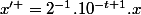 x^{\prime }=2^{-1}.10^{-t+1}.x