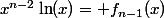 x^{n-2}\ln(x)= f_{n-1}(x)