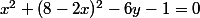 x^2+(8-2x)^2-6y-1=0