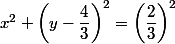 x^2+\left(y-\dfrac{4}{3}\right)^2=\left(\dfrac{2}{3}\right)^2