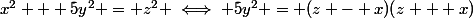 x^2 + 5y^2 = z^2 \iff 5y^2 = (z - x)(z + x)