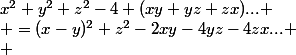 x^2+y^2+z^2-4 (xy+yz+zx)...
 \\ =(x-y)^2+z^2-2xy-4yz-4zx...
 \\ 