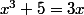 x^3+5=3x