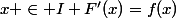 x \in I F'(x)=f(x)